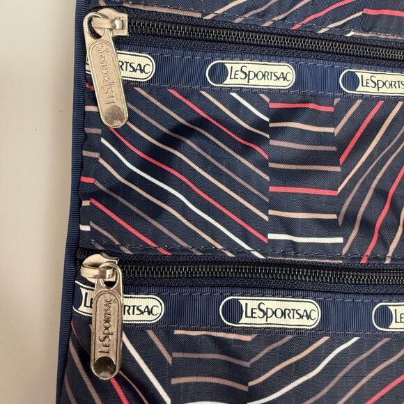 Le SportSac Women's Angle Lines Patter Multicolor Crossbody Shoulder Bag - Picture 9 of 16